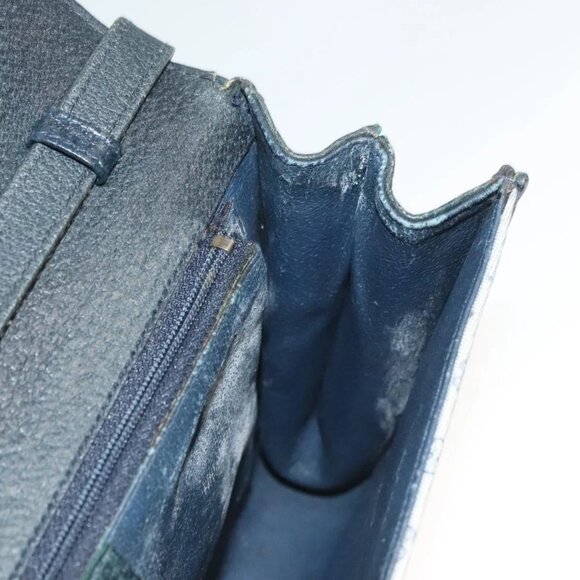 GUCCI Micro GG Supreme Shoulder Bag PVC Navy Gold 89 02 050 Auth BA3432 - Picture 13 of 16